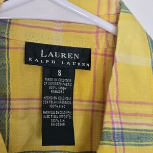 81. Lauren Ralph Lauren Linen Shirt – Pineapple Kauai Plaid – Size S – NWT